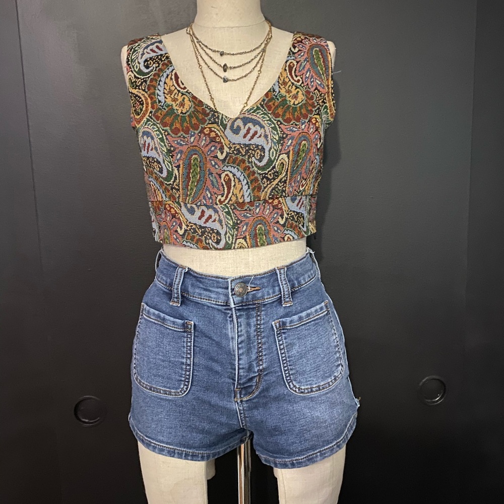 Free People 70s Style High Waisted Shorts